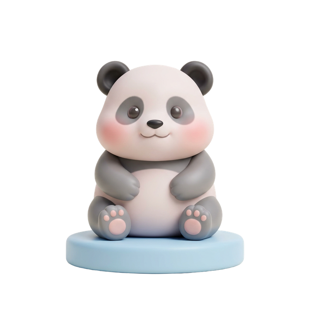 아기 판다 2D 시안 — modu3D 실제 생성 결과